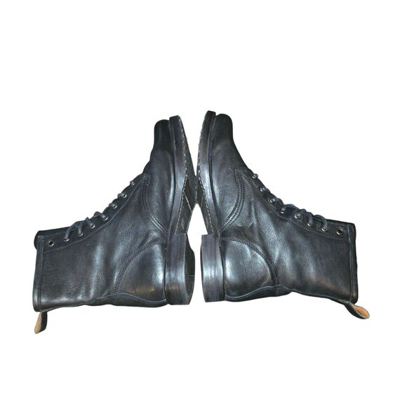 Frye Veronica Women's Flex Combat Boots Size 9.5 Black Leather Lace Up Heeled - Picture 5 of 10